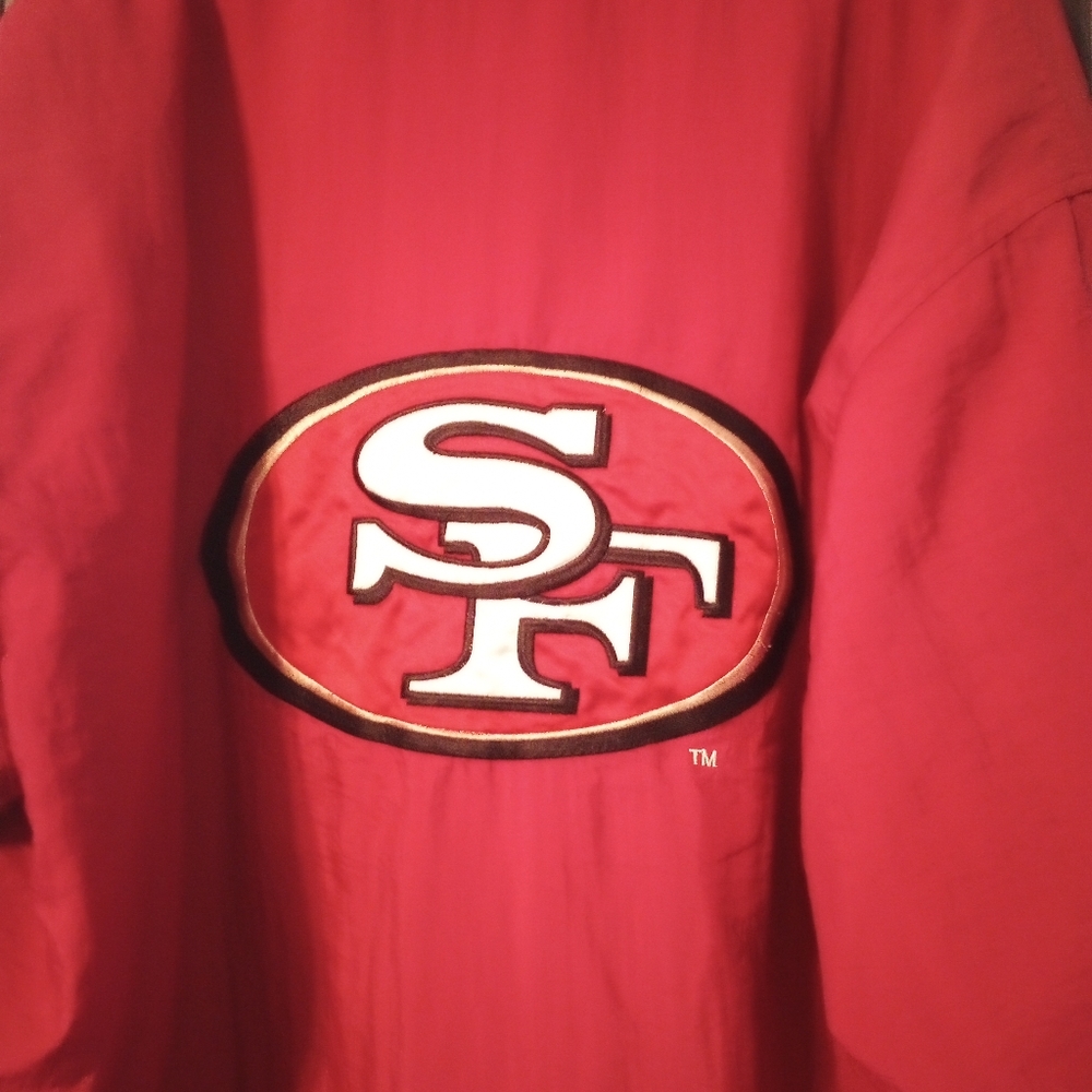 Authentic Starter jacket pro line NFL San Francisco 49ers Y2K 90s coat Red Gold - Picture 4 of 7